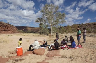 Intergenerational on country workshop_Finke River_image courtesy Big hART